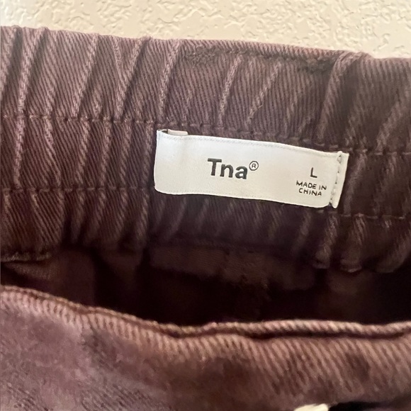 Tna Ladies Large Dark Brown Cargo Pants Straight Leg Utility Pockets Belt Loops - Picture 2 of 12